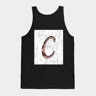 Monogram C Gifts Marble & Gold Look on Letter C, PHONE CASES & other gifts Initial Faux Rose, Copper Graphic Design look Monogram Tank Top